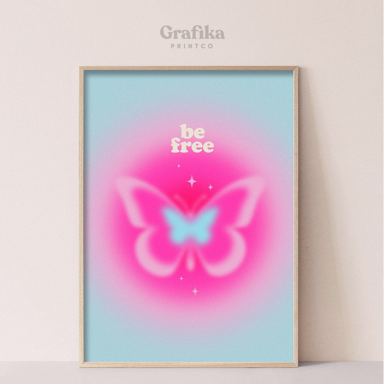 Butterfly Danish Pastel Poster | Y2K Aesthetic Bedroom Wall Decor | Positive Quote Printable | Pinterest Poster | Instant Download