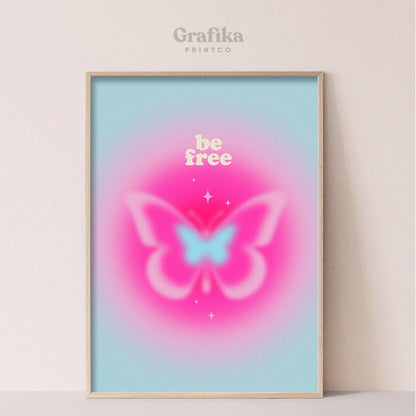 Butterfly Danish Pastel Poster | Y2K Aesthetic Bedroom Wall Decor | Positive Quote Printable | Pinterest Poster | Instant Download