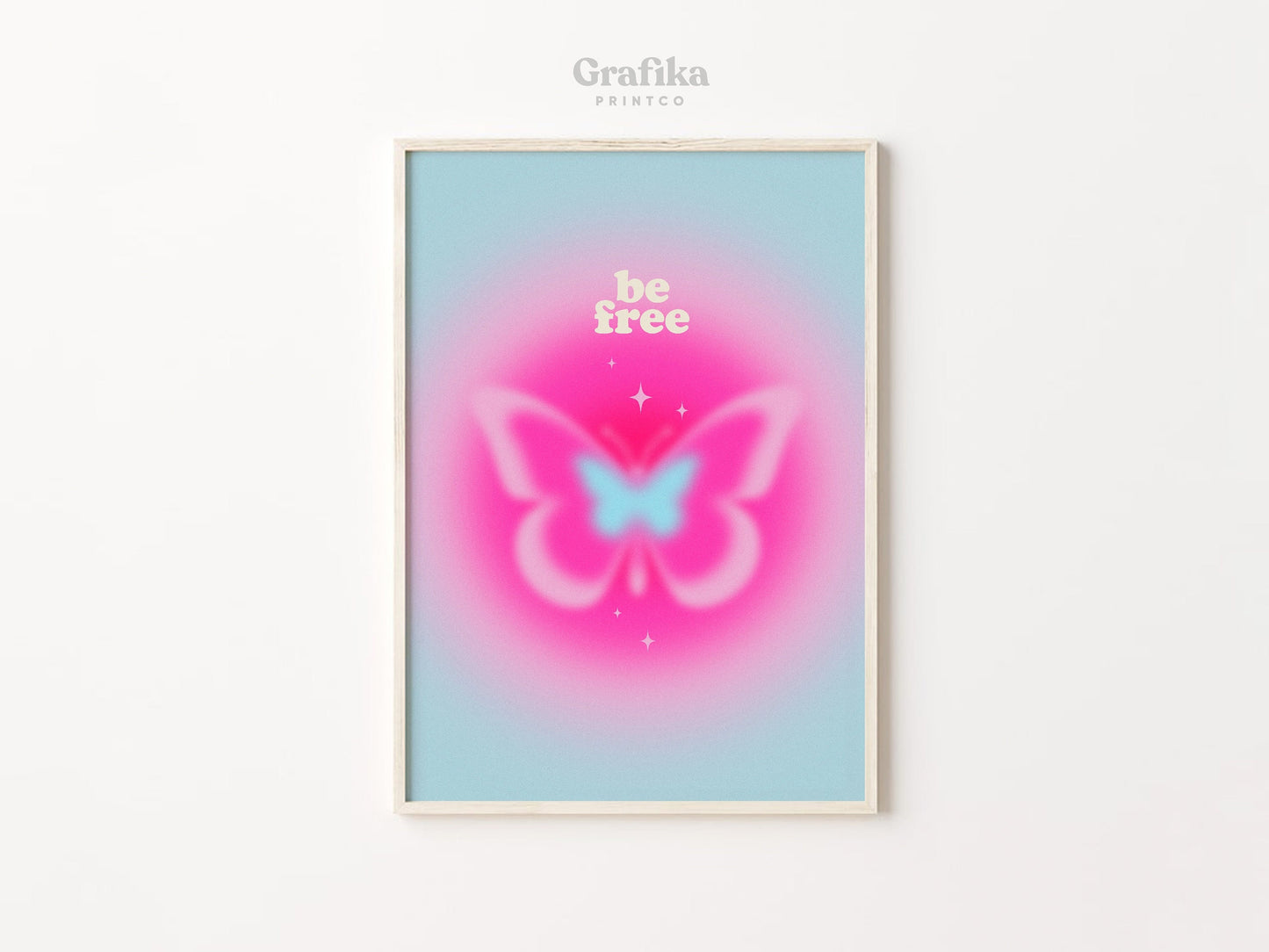 Butterfly Danish Pastel Poster | Y2K Aesthetic Bedroom Wall Decor | Positive Quote Printable | Pinterest Poster | Instant Download