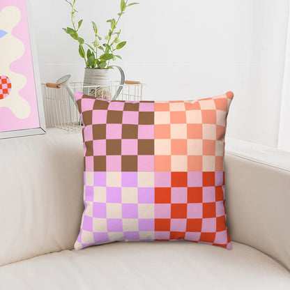 Danish Pastel Checkerboard Throw Pillow Case | Aesthetic Y2K Room Decor | Colorful Indie Alternative Pillows 18x18 20x20 16x16