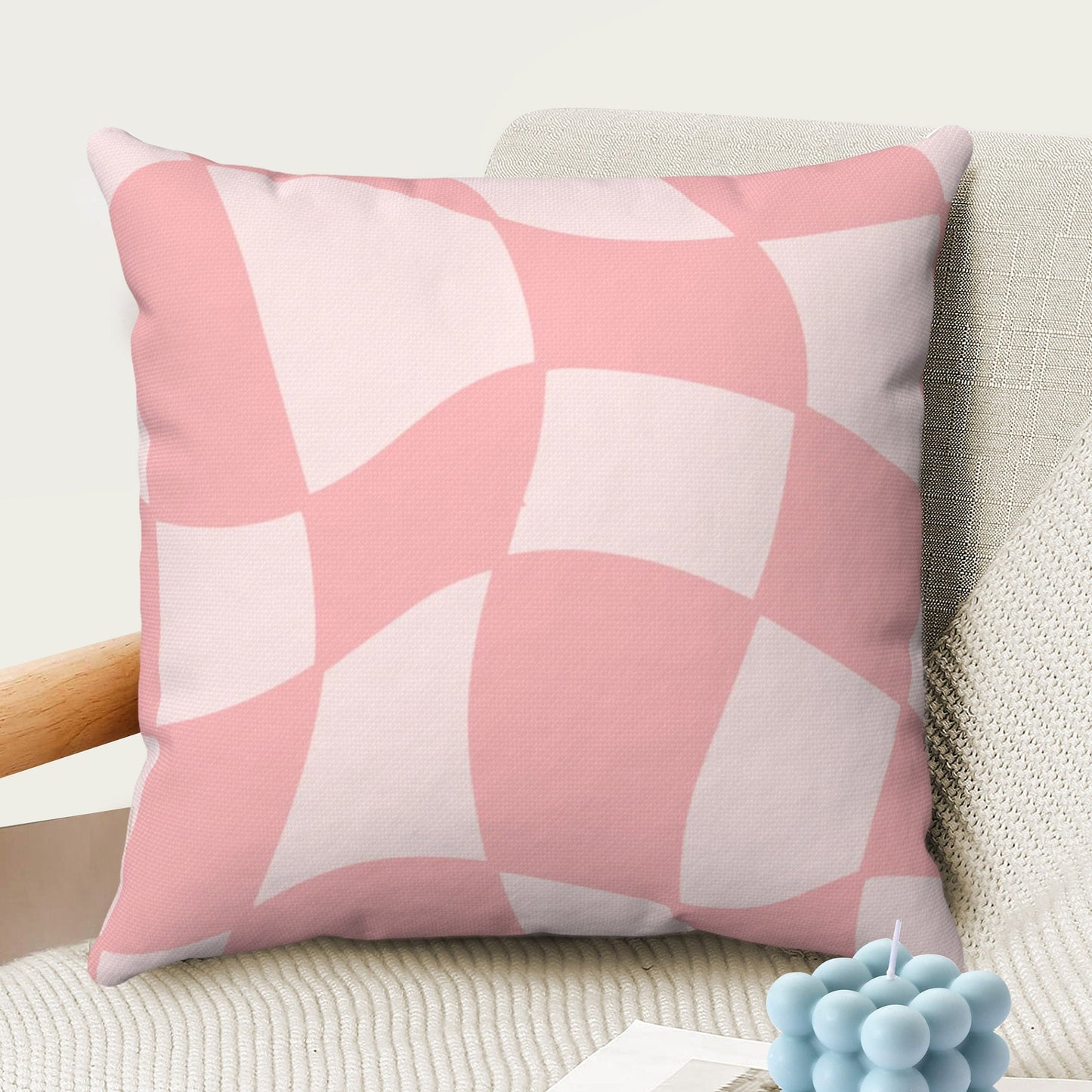 Pink Green Checkered Throw Pillow Cover Set of 2 | Danish Pastel Cushion 20x20 | Y2K Room Decor | Aesthetic Pillow 18x18 16x16