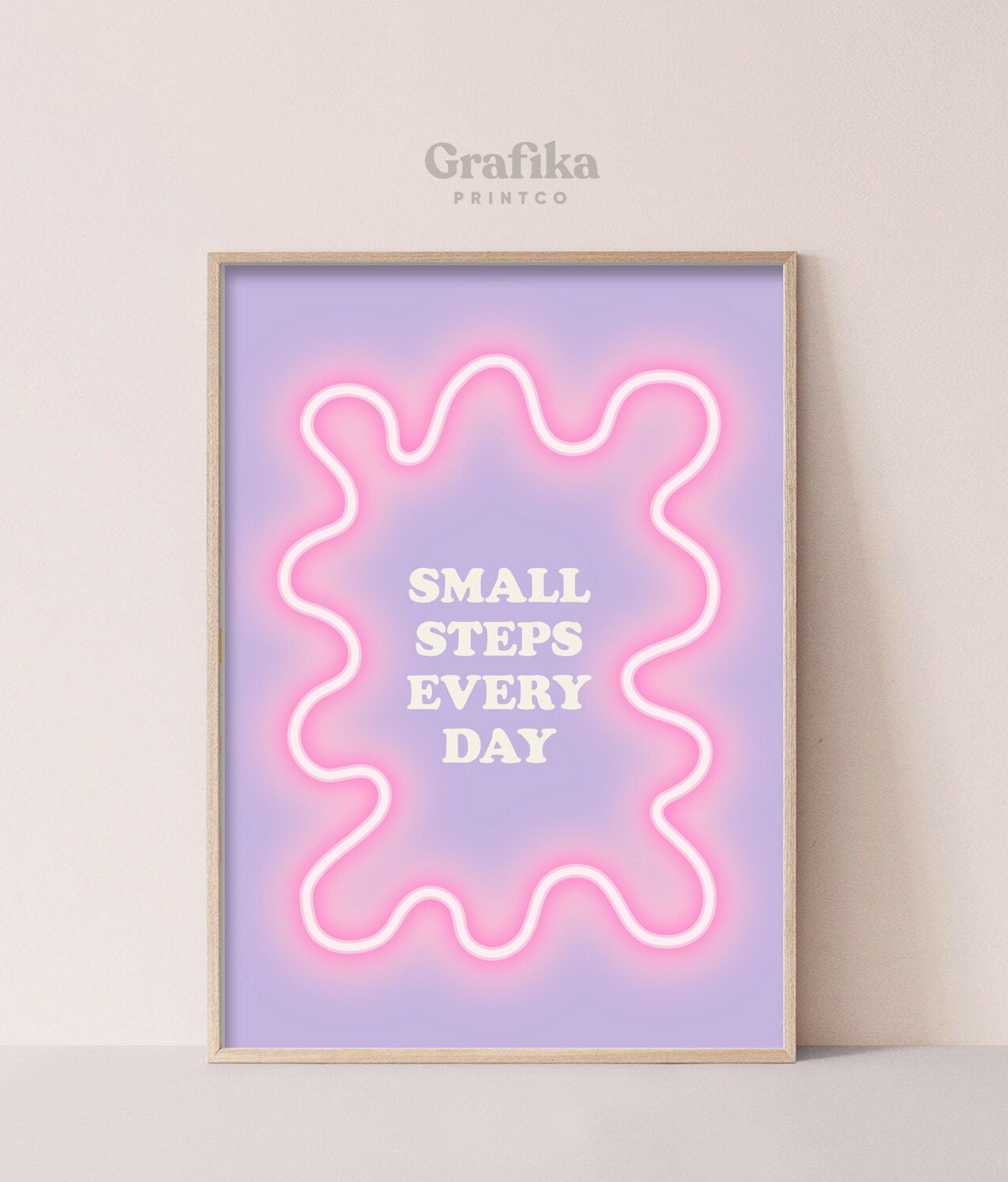 Motivational Poster Danish Pastel Printable Art | Purple Aesthetic Bedroom Wall Decor | Postive Quote Pinterest Poster | Instant Download