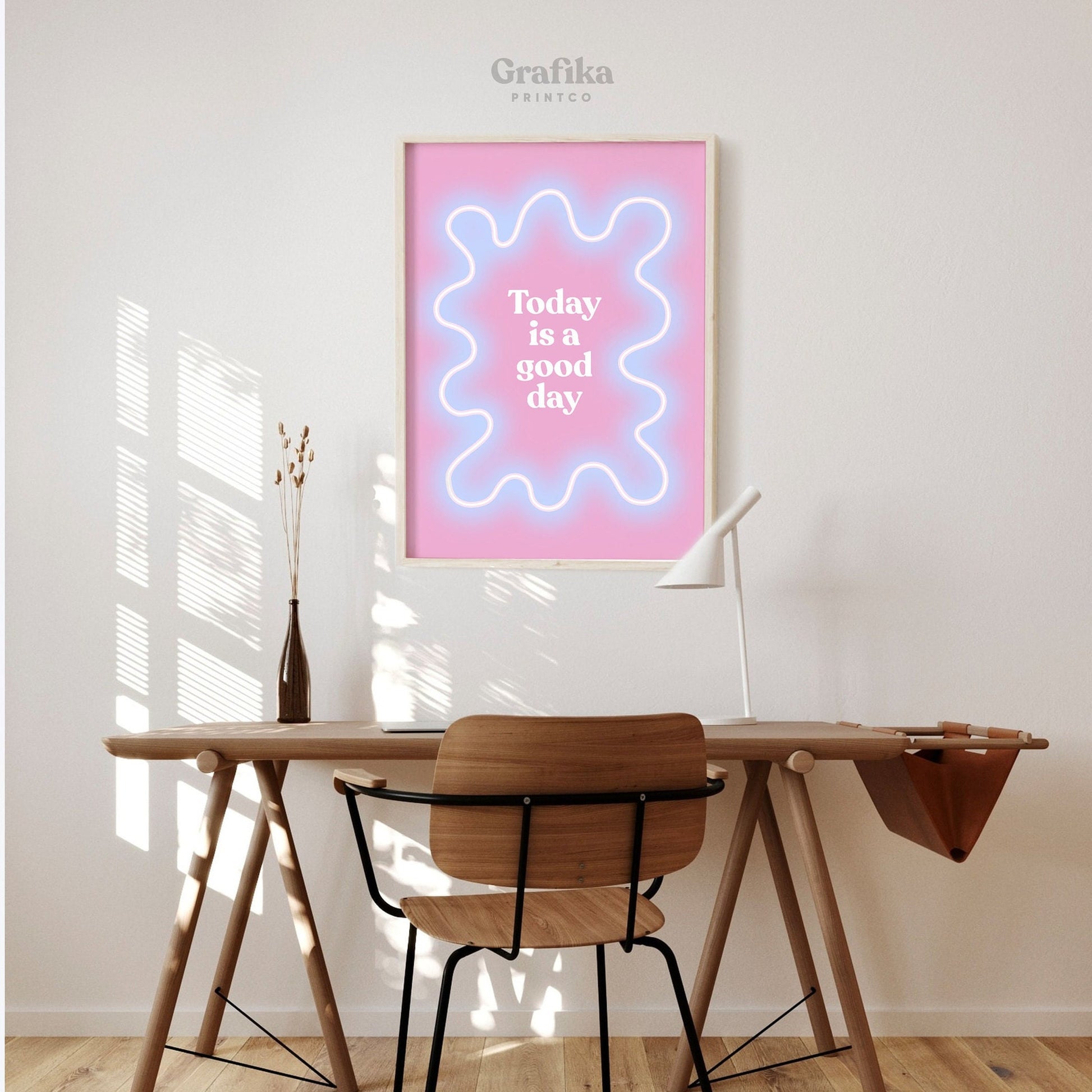 Today is a Good day Poster Printable | Danish Pastel Aesthetic Bedroom Wall Decor | Postive Motivational Quote Pinterest | Instant Download