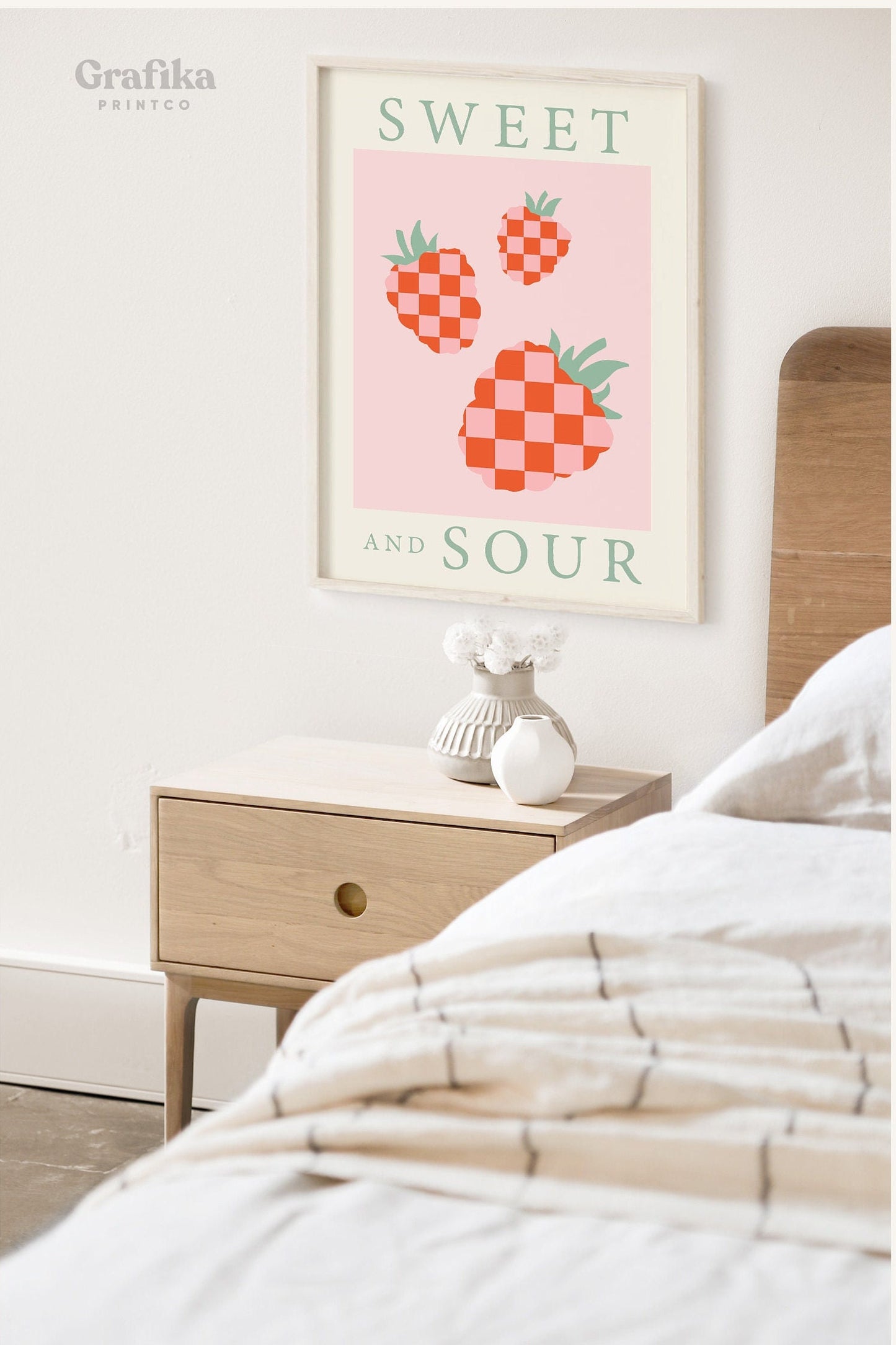 Funky Berry Danish Pastel Printable | Groovy Checker Aesthetic Bedroom Wall Decor | Pinterest Poster | Instant Download