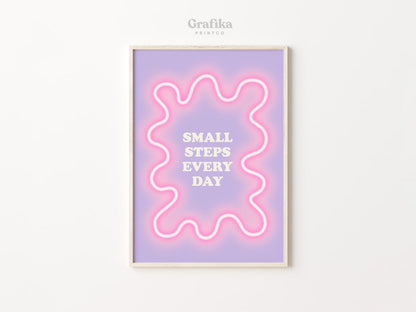 Motivational Poster Danish Pastel Printable Art | Purple Aesthetic Bedroom Wall Decor | Postive Quote Pinterest Poster | Instant Download