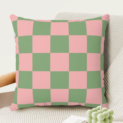 Pink Green Check Pillow Cover | Danish Pastel Pillow Case 18x18 | Y2K Aesthetic Cushion 20x20 16x16 | VSCO Funky Room Decor