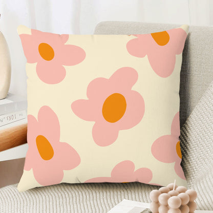 Retro Flower Pillow Cover in Pink Orange | Danish Pastel Pillow Case 18x18 14x14 | Y2K Aesthetic Cushion 20x20 16x16 | VSCO Funky Room Decor