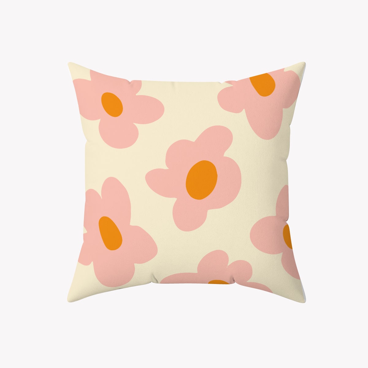 Retro Flower Pillow Cover in Pink Orange | Danish Pastel Pillow Case 18x18 14x14 | Y2K Aesthetic Cushion 20x20 16x16 | VSCO Funky Room Decor