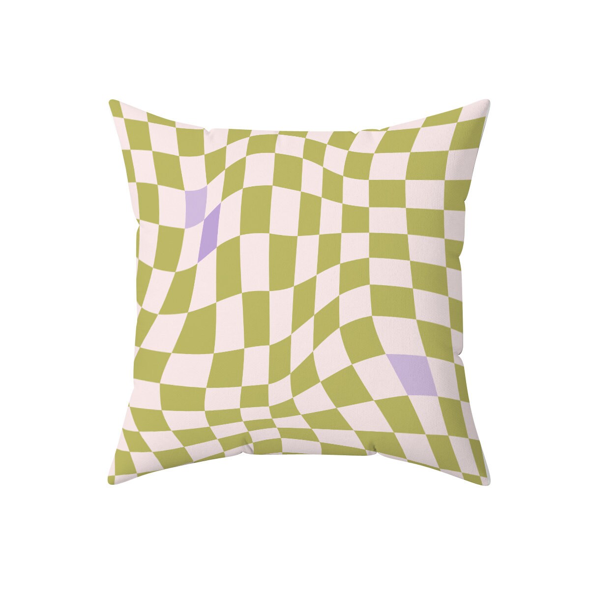 Lilac Olive Green Checkered Pillow Cover Set of 2 | Danish Pastel Cushion 20x20 | Y2K Room Decor | Aesthetic Pillow 18x18 16x16