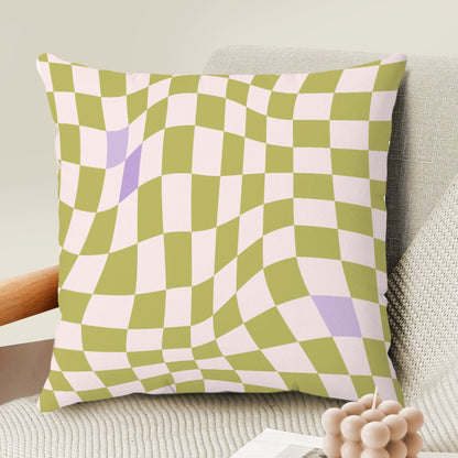 Lilac Olive Green Checkered Pillow Cover Set of 2 | Danish Pastel Cushion 20x20 | Y2K Room Decor | Aesthetic Pillow 18x18 16x16