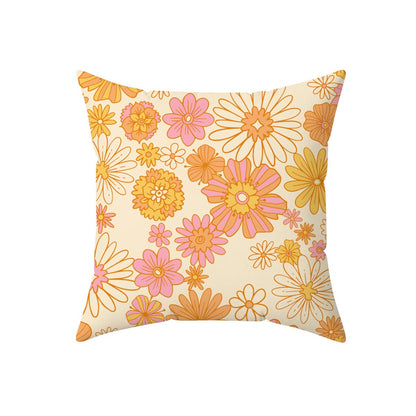 Retro Daisy Wavy Pillow Cover Set of 2 | Danish Pastel Cushion 20x20 | Y2K Groovy Room Decor | Aesthetic Pillow 18x18 16x16 14x14in