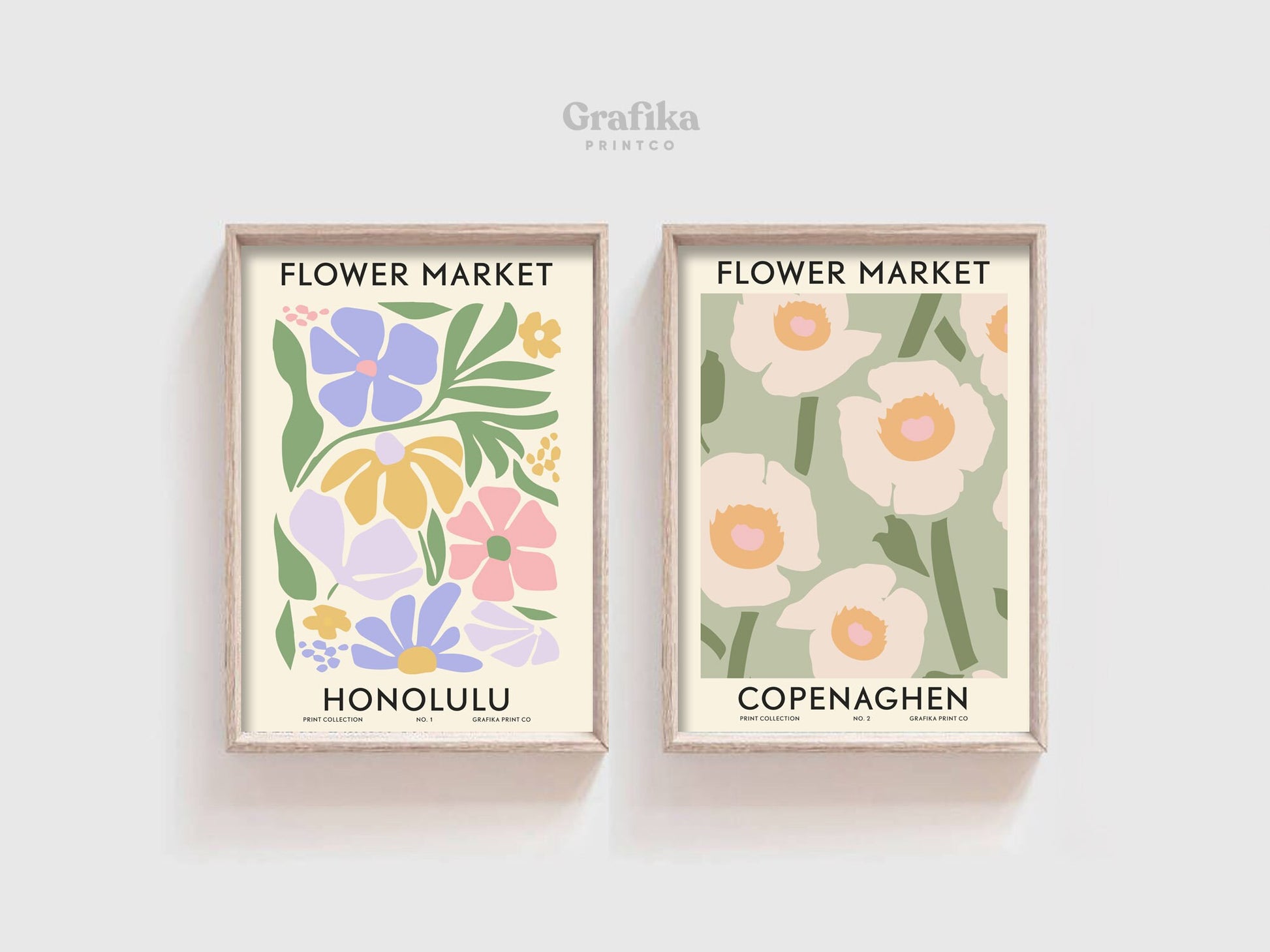 Flower Market Danish Pastel Prints Set of 6 | Botanical Matisse Floral Posters | London Tokyo Print | Custom Wall Art Set | Digital Download