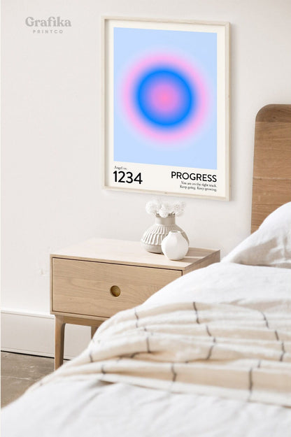 Angel Number 1234 Poster | Trendy Gradient Aura Energy Spiritual Wall Art | Numerology Guardian Angel Print | Instant Download