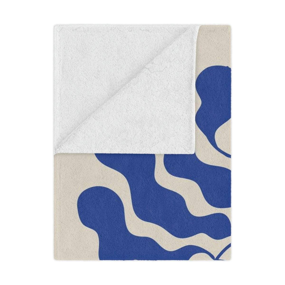 Blue Matisse Leaf Throw Blanket 50x60" | Fleece Sherpa Bed Blanket 60x80" | Soft & Lightweight Sofa Blankets | Aesthetic Room Decor