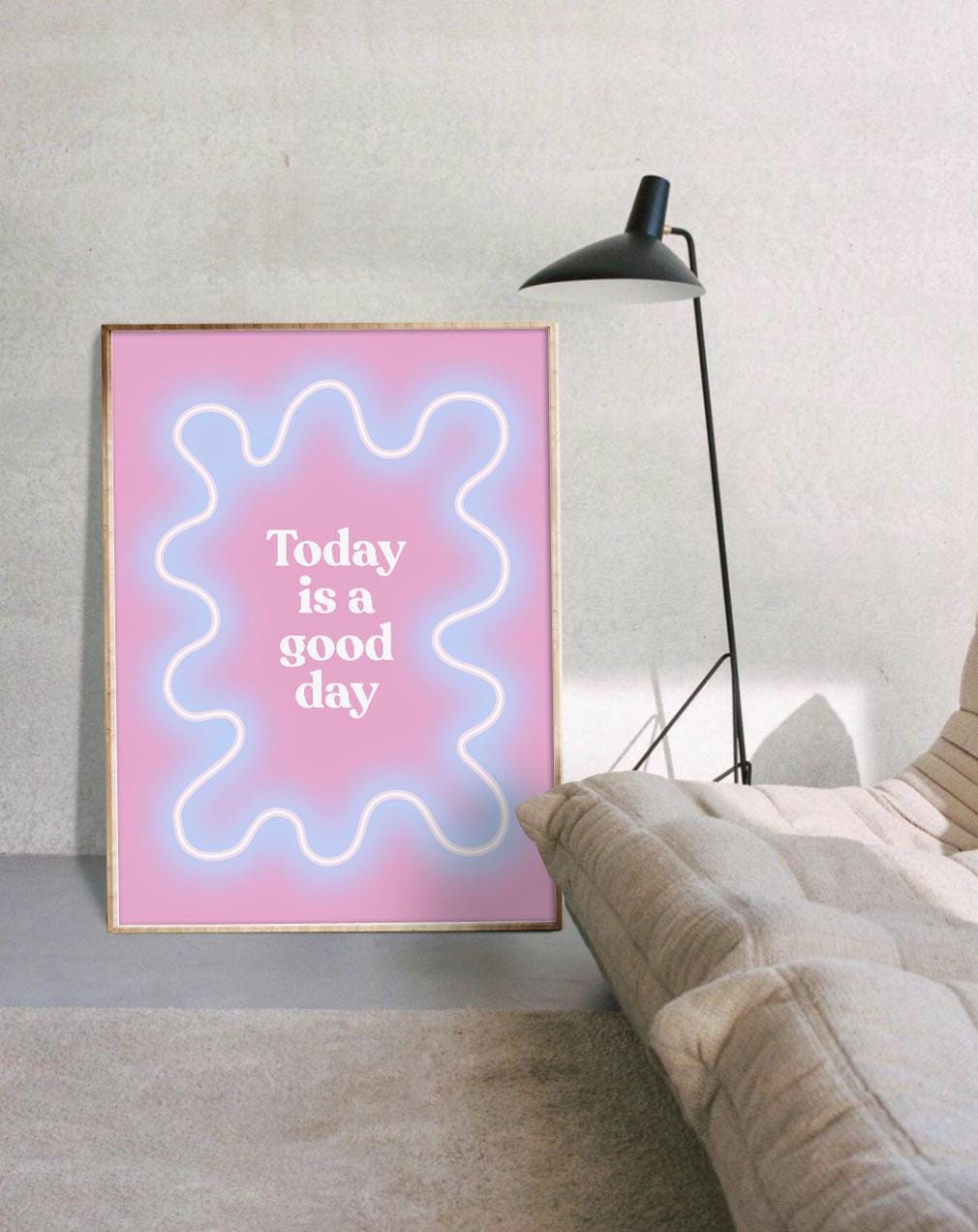 Today is a Good day Poster Printable | Danish Pastel Aesthetic Bedroom Wall Decor | Postive Motivational Quote Pinterest | Instant Download