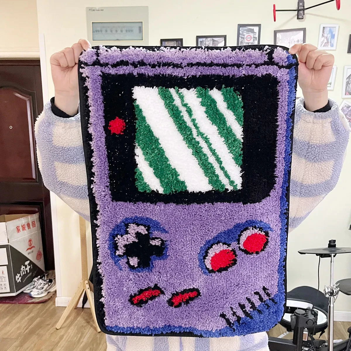 retro gaming tuft rug living room detail 2